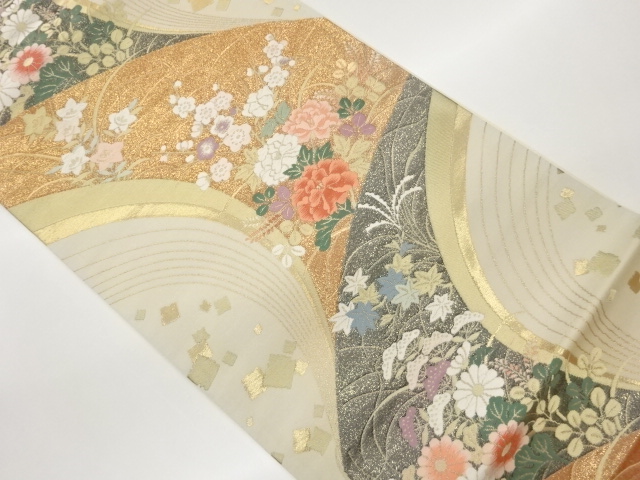 JAPANESE FUKURO OBI / WOVEN FLOWERS